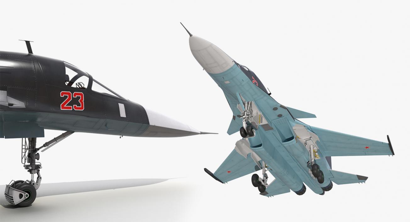 3D model Rigged Russian Millitary Airplanes Collection