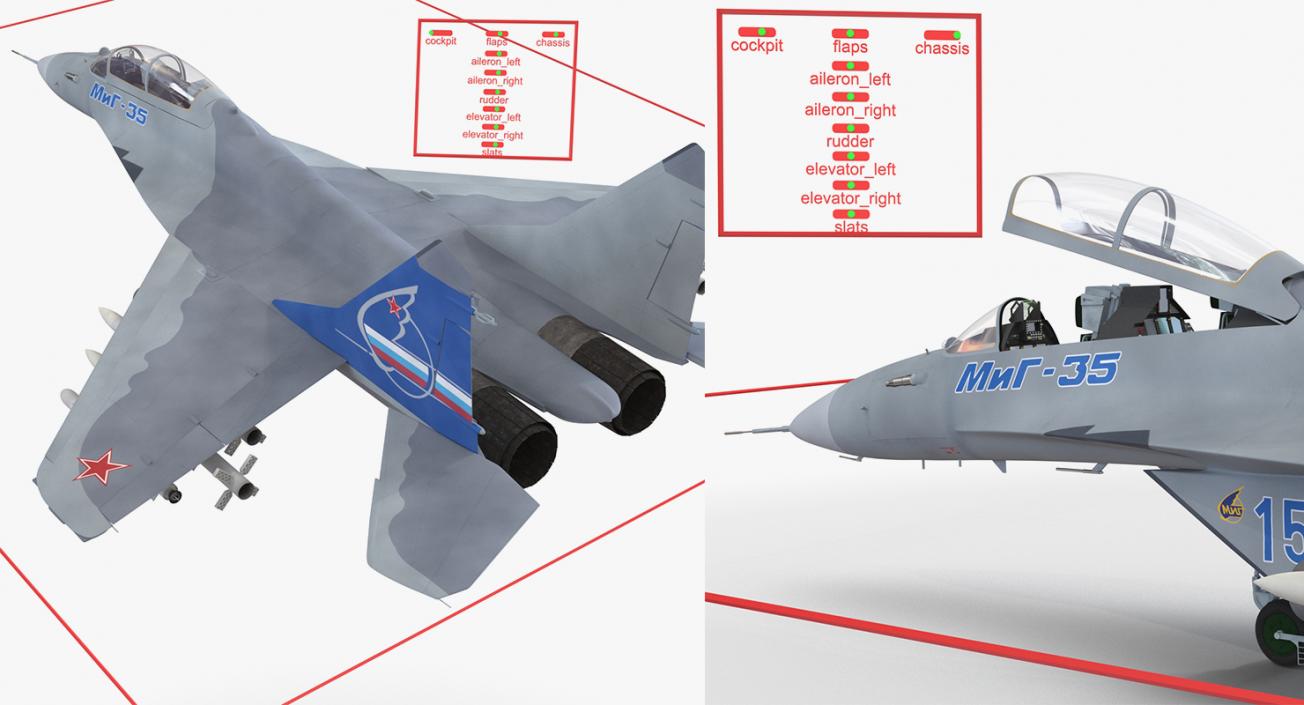 3D model Rigged Russian Millitary Airplanes Collection