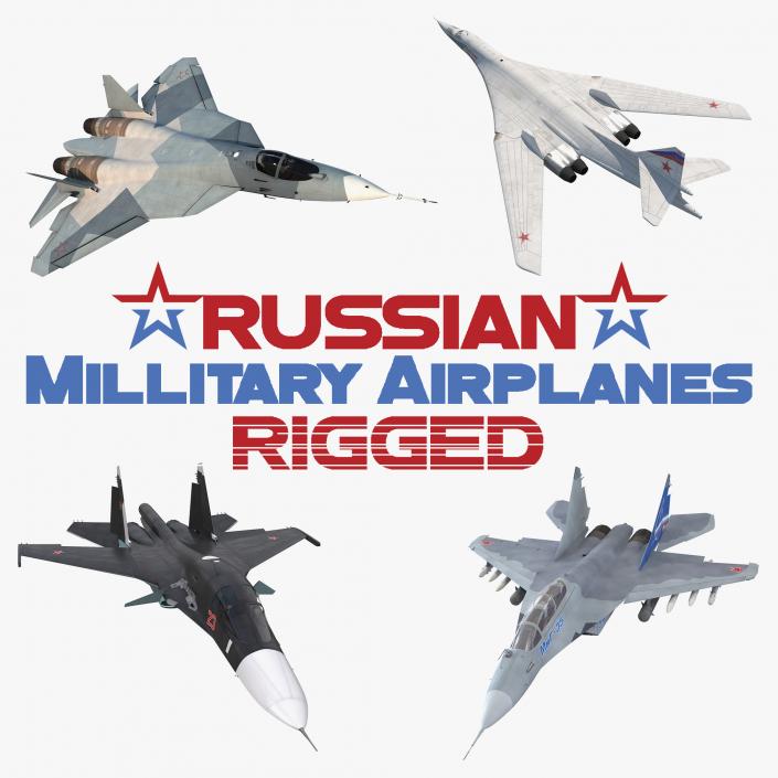 3D model Rigged Russian Millitary Airplanes Collection