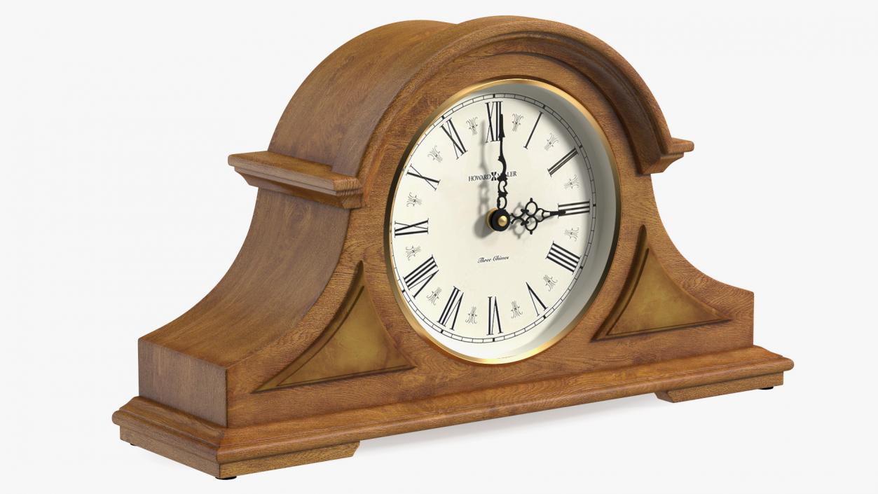 3D Howard Miller Burton II Mantel Clock Yellow model