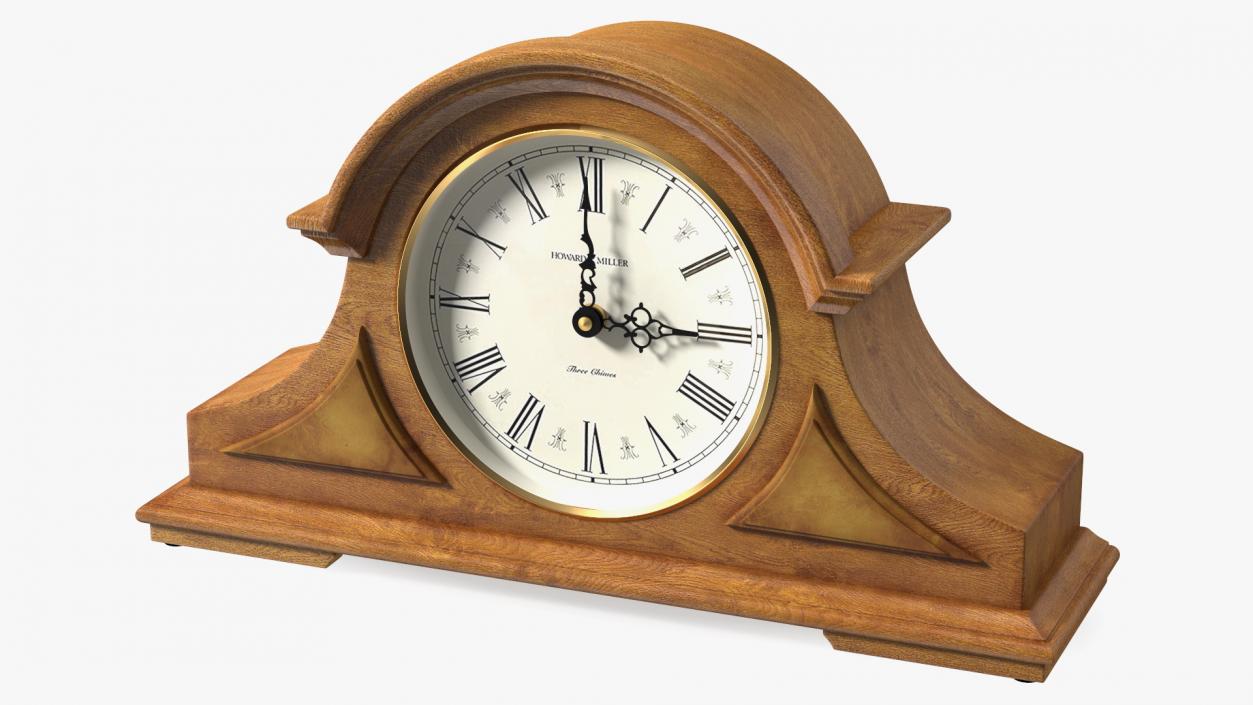 3D Howard Miller Burton II Mantel Clock Yellow model