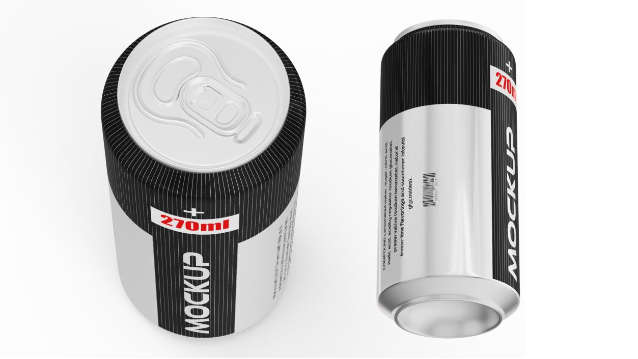 Energy Drink Can Mockup 270ml 3D model