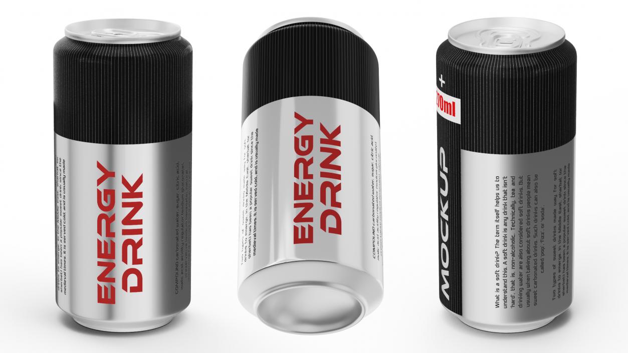 Energy Drink Can Mockup 270ml 3D model