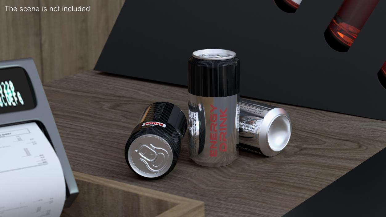 Energy Drink Can Mockup 270ml 3D model