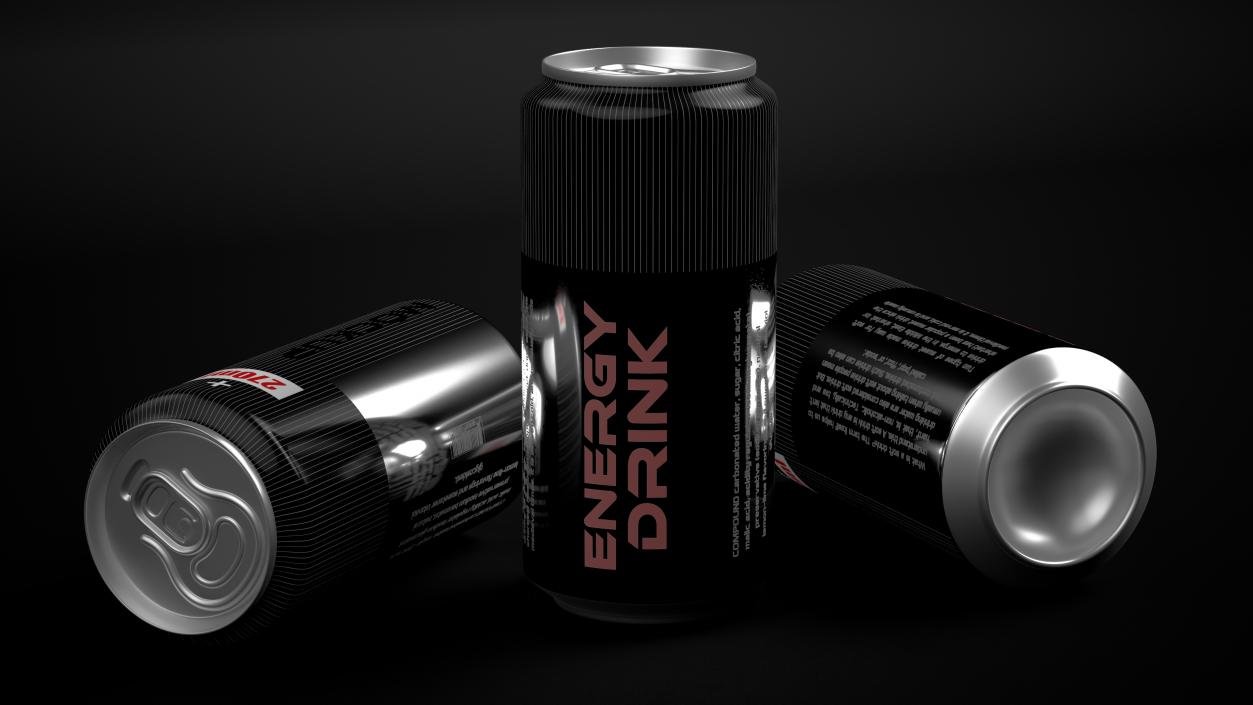 Energy Drink Can Mockup 270ml 3D model