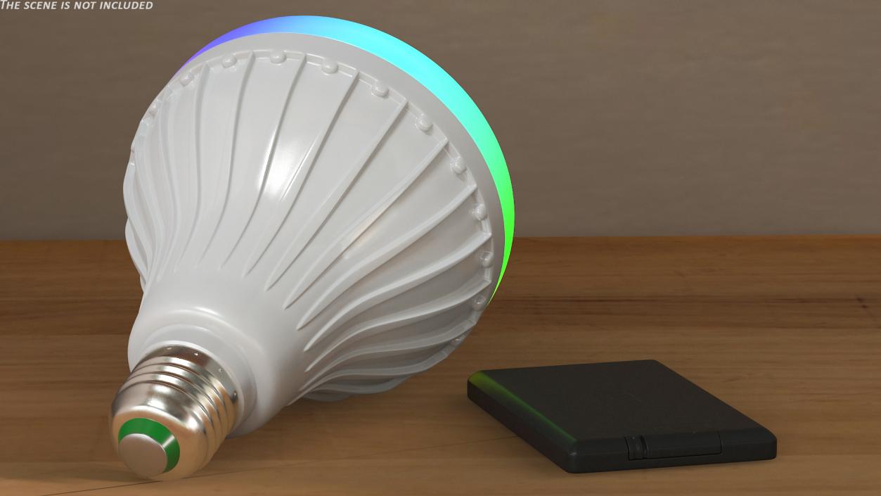 3D model Led Smart Bulb Speaker with Remote Control On