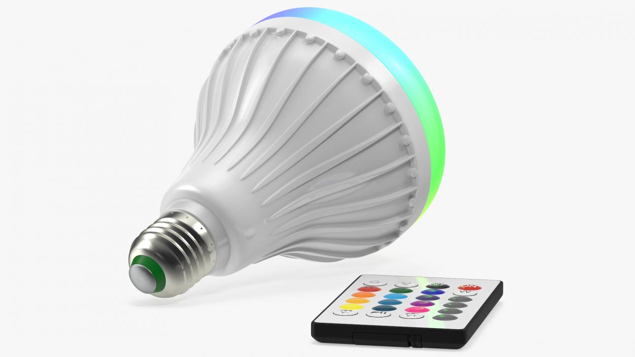 3D model Led Smart Bulb Speaker with Remote Control On