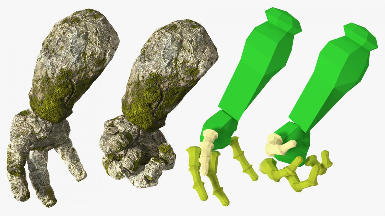 Stone Golem Hand Rigged for Maya 2 3D model