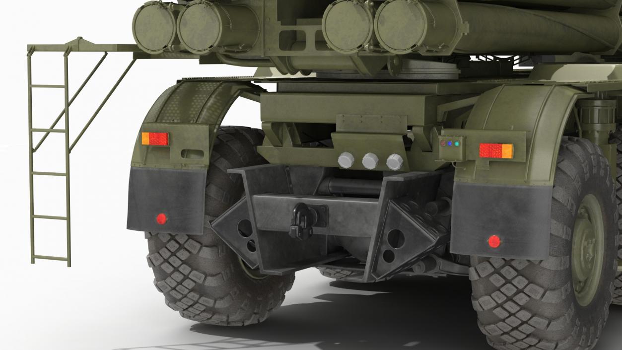 BM-30 Smerch Rocket Launcher Camouflage 3D model