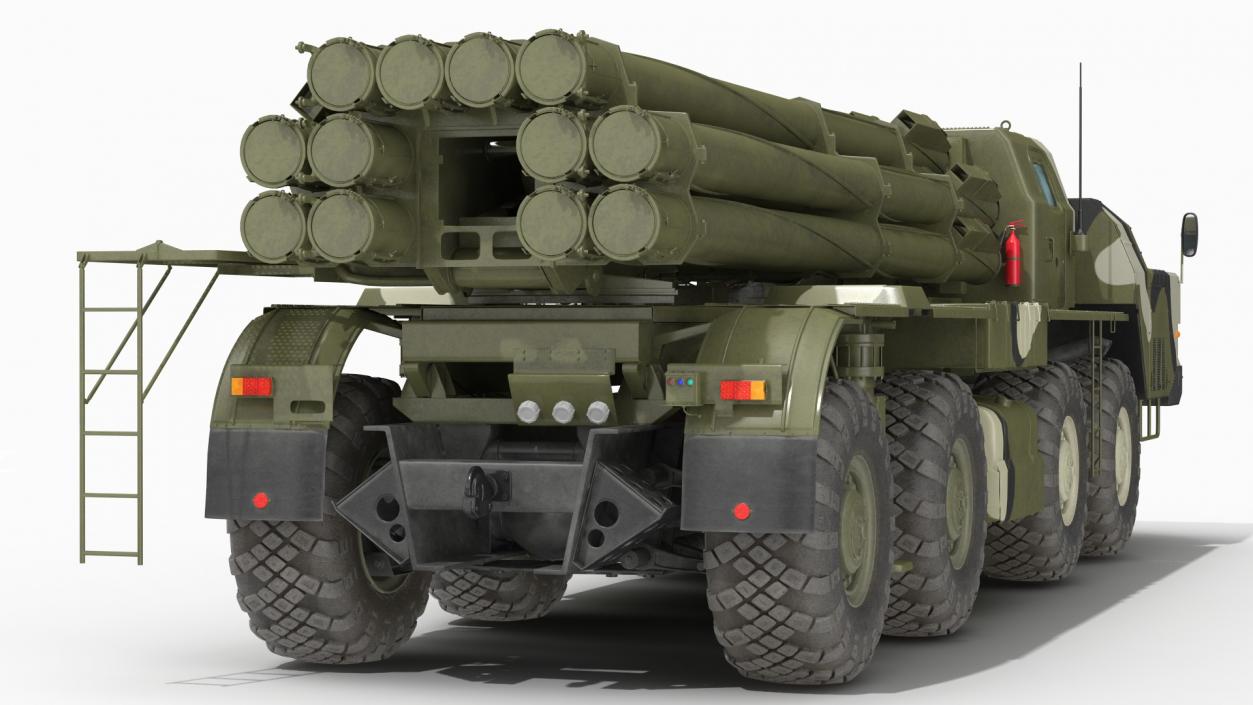 BM-30 Smerch Rocket Launcher Camouflage 3D model