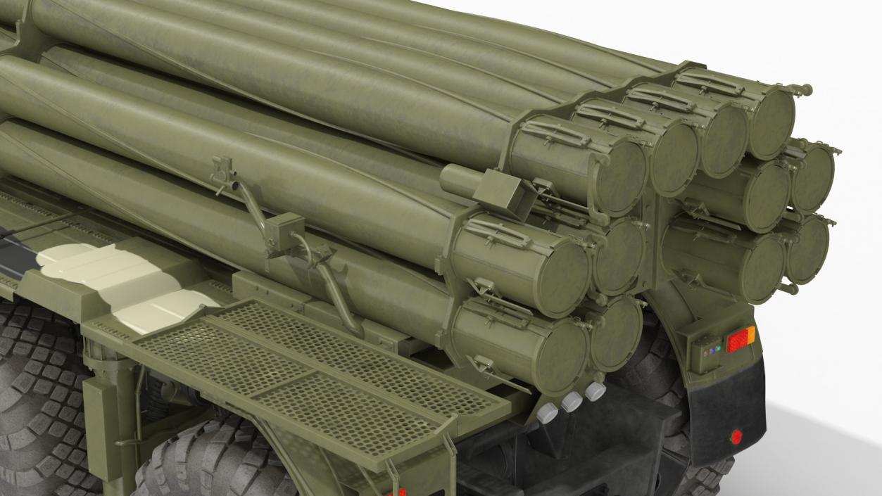 BM-30 Smerch Rocket Launcher Camouflage 3D model