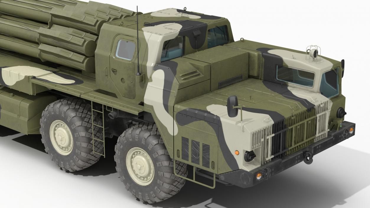 BM-30 Smerch Rocket Launcher Camouflage 3D model