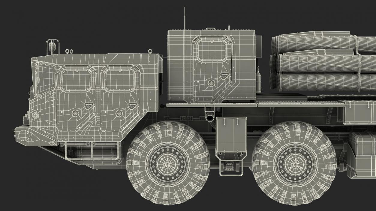 BM-30 Smerch Rocket Launcher Camouflage 3D model