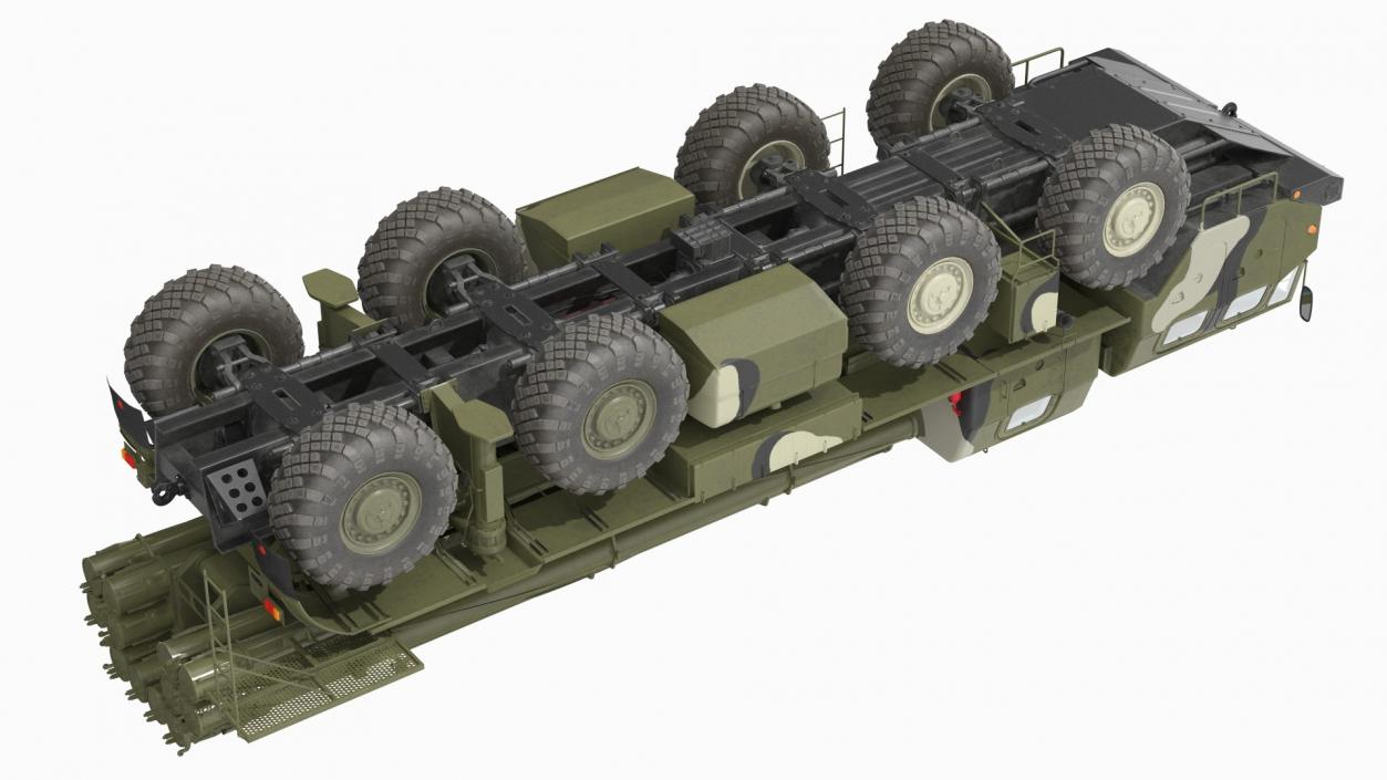 BM-30 Smerch Rocket Launcher Camouflage 3D model