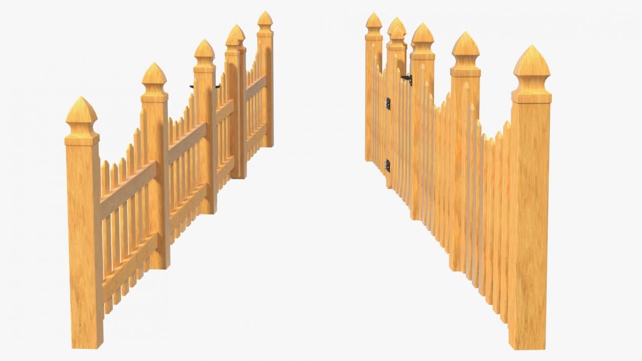 3D Scalloped Fence Section model