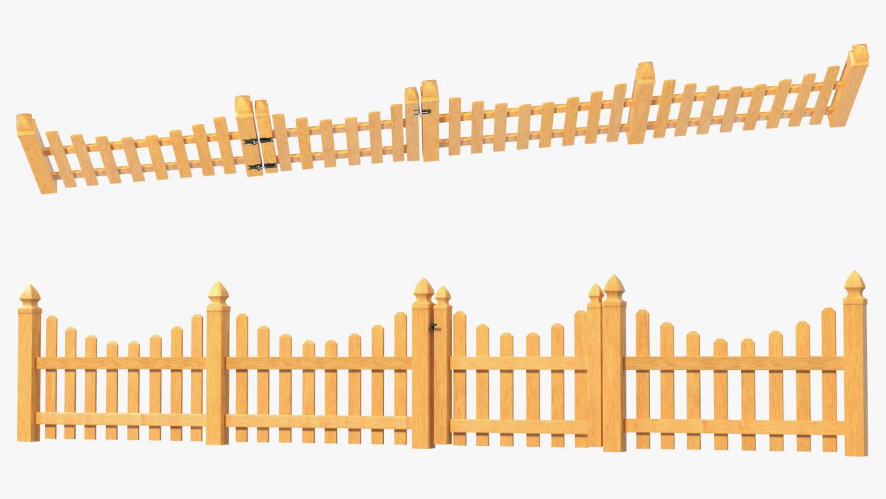 3D Scalloped Fence Section model