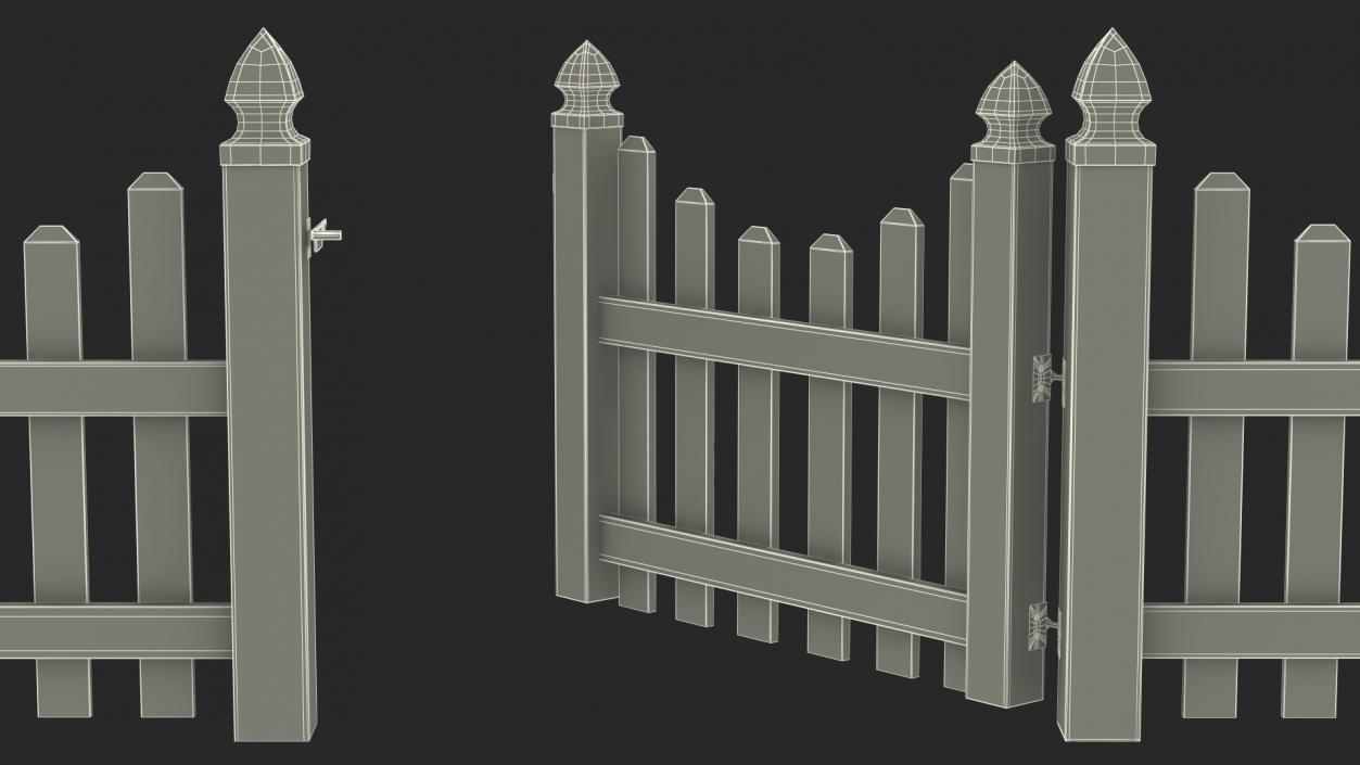 3D Scalloped Fence Section model