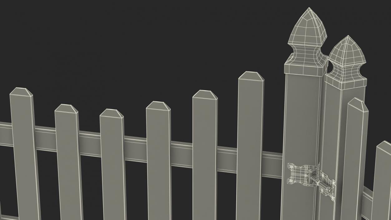 3D Scalloped Fence Section model