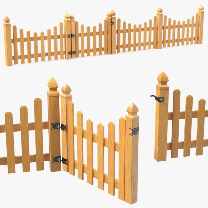 3D Scalloped Fence Section model