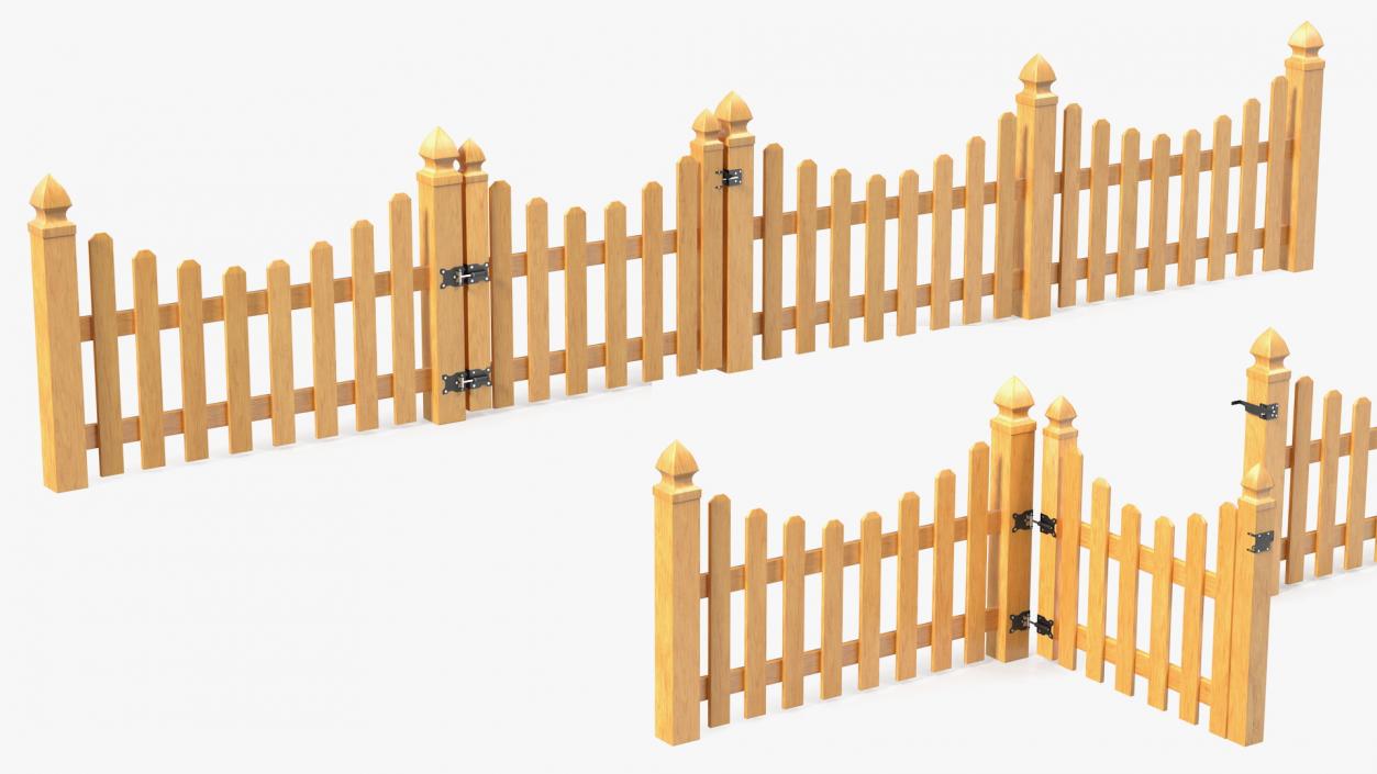 3D Scalloped Fence Section model