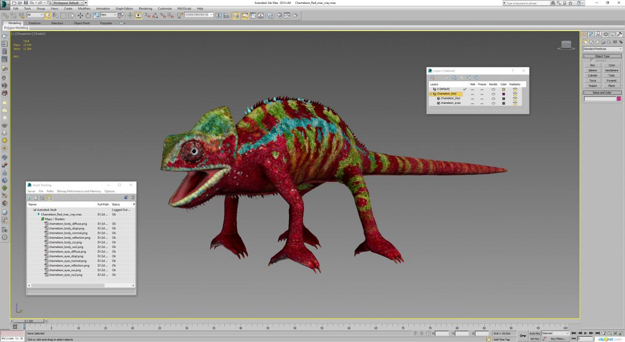 3D Chameleon Red model