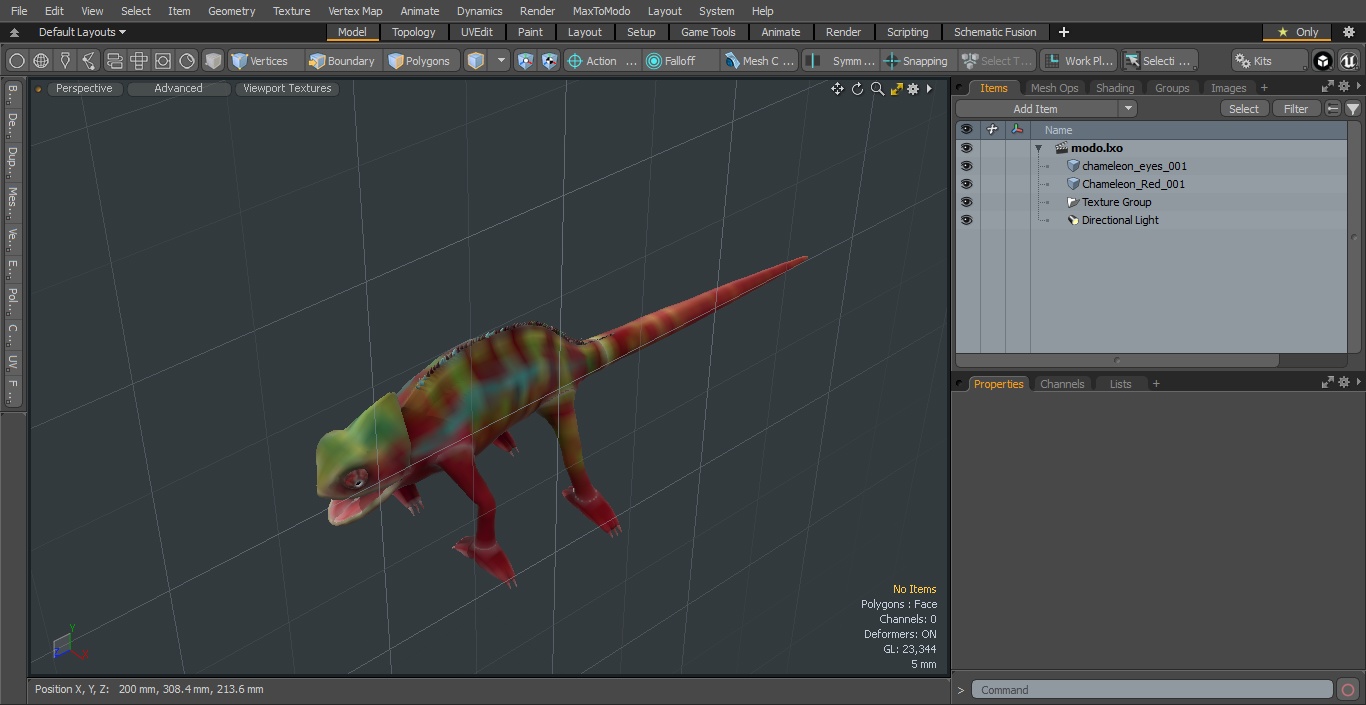 3D Chameleon Red model