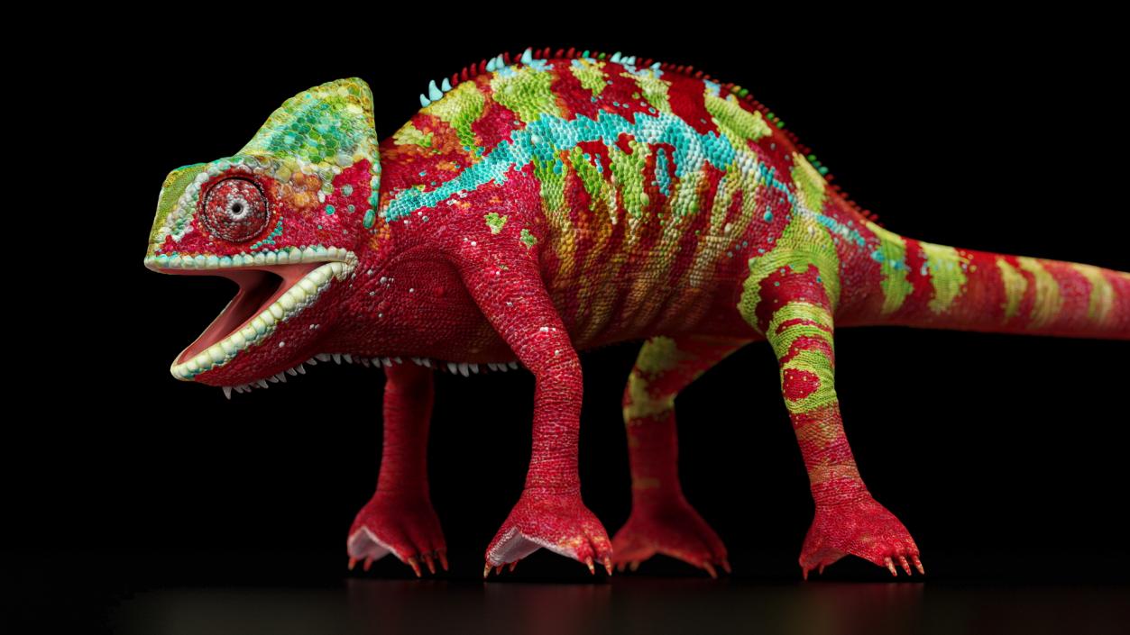 3D Chameleon Red model