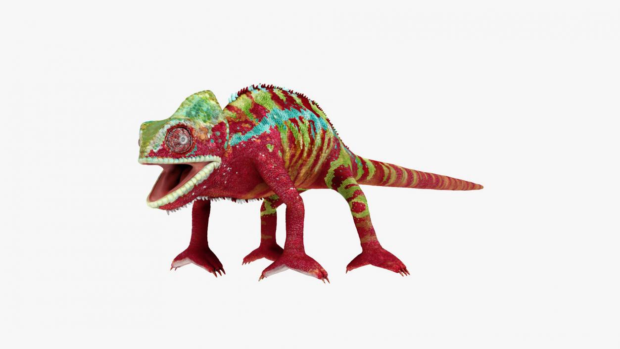 3D Chameleon Red model