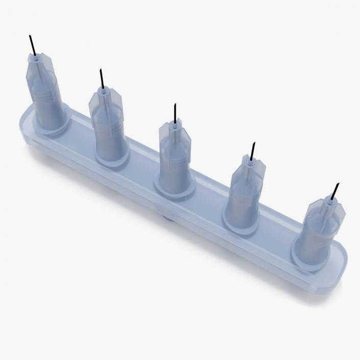 3D model Multi Injector 5 Needles Straight Transparent