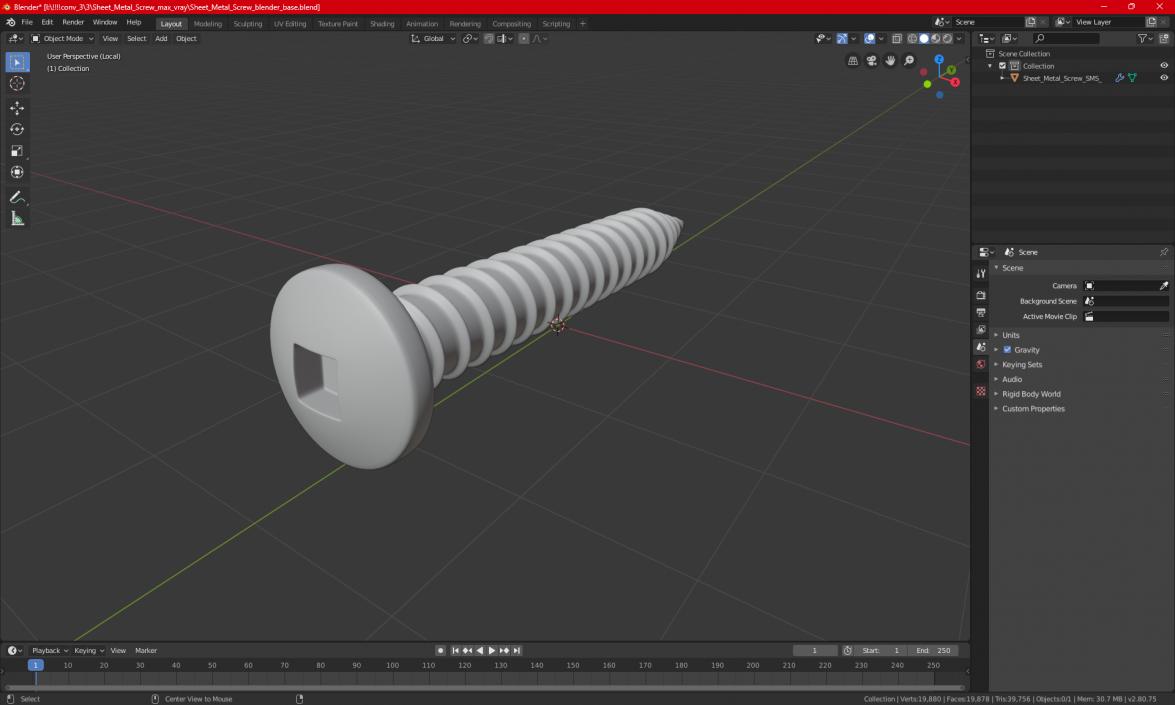 Sheet Metal Screw 2 3D model