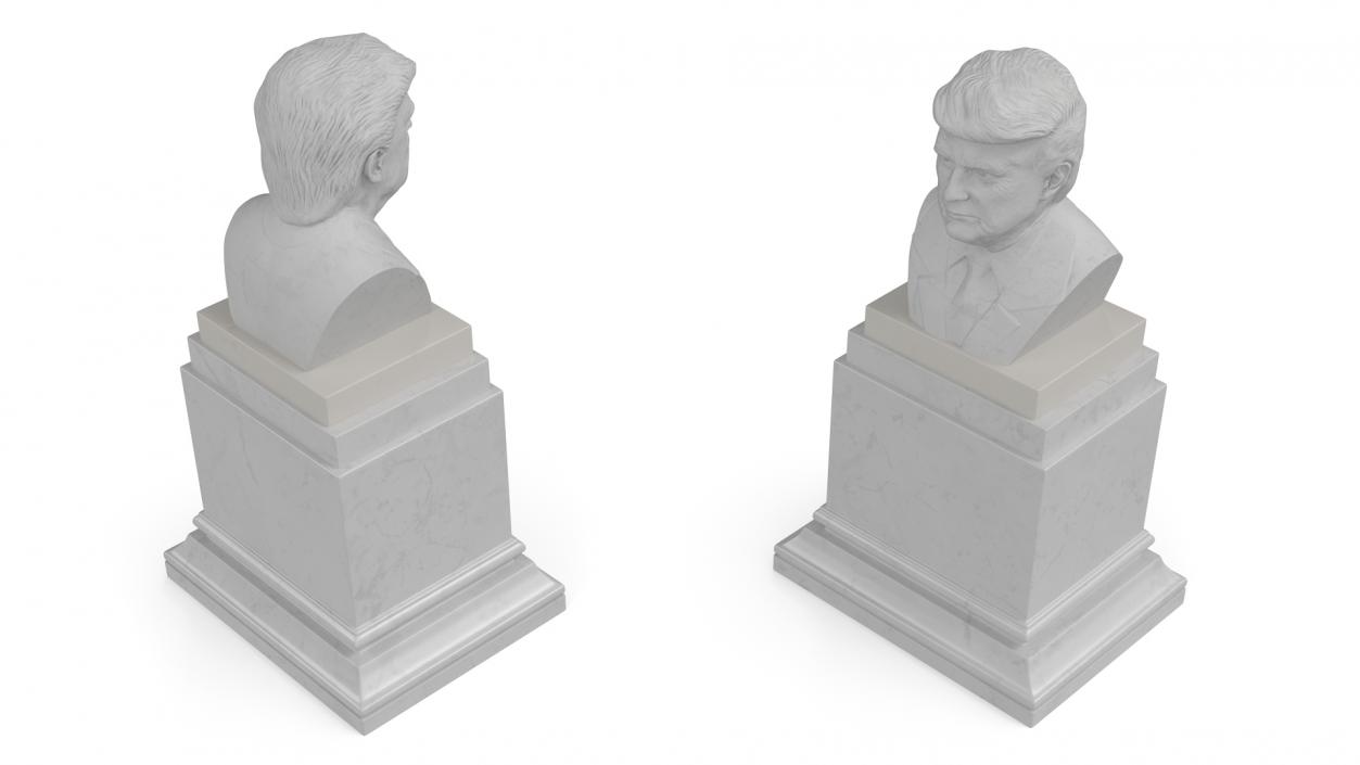 Marble Bust of President Trump on Pedestal 3D