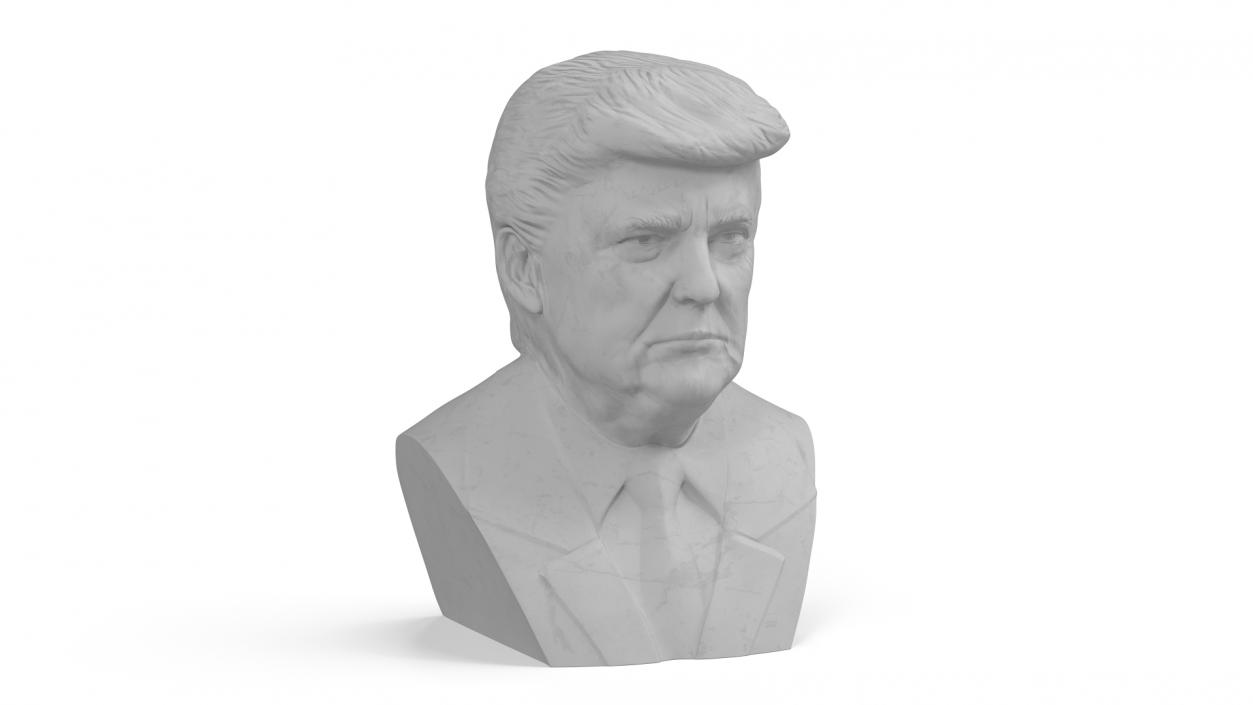 Marble Bust of President Trump on Pedestal 3D