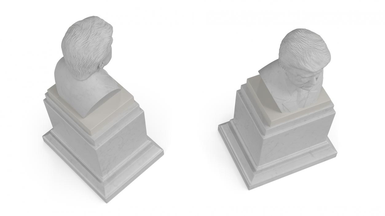 Marble Bust of President Trump on Pedestal 3D