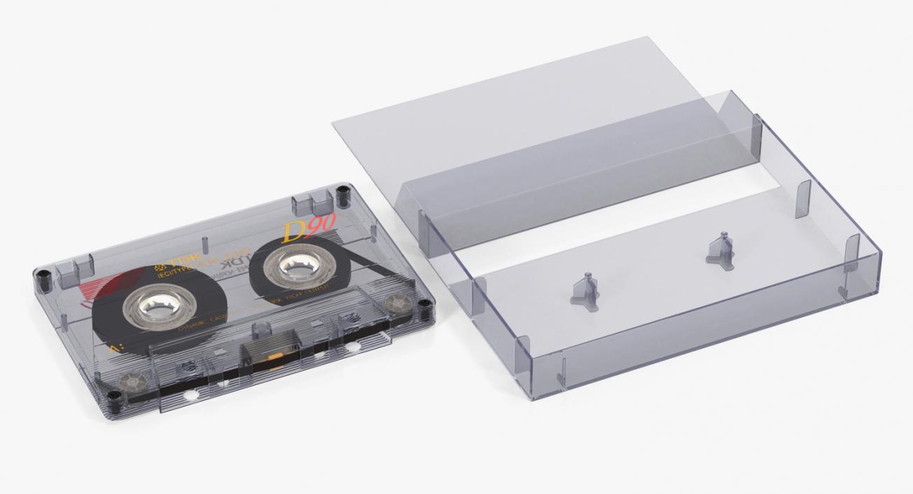 Blank Audio Cassette Tape with Box 3D model