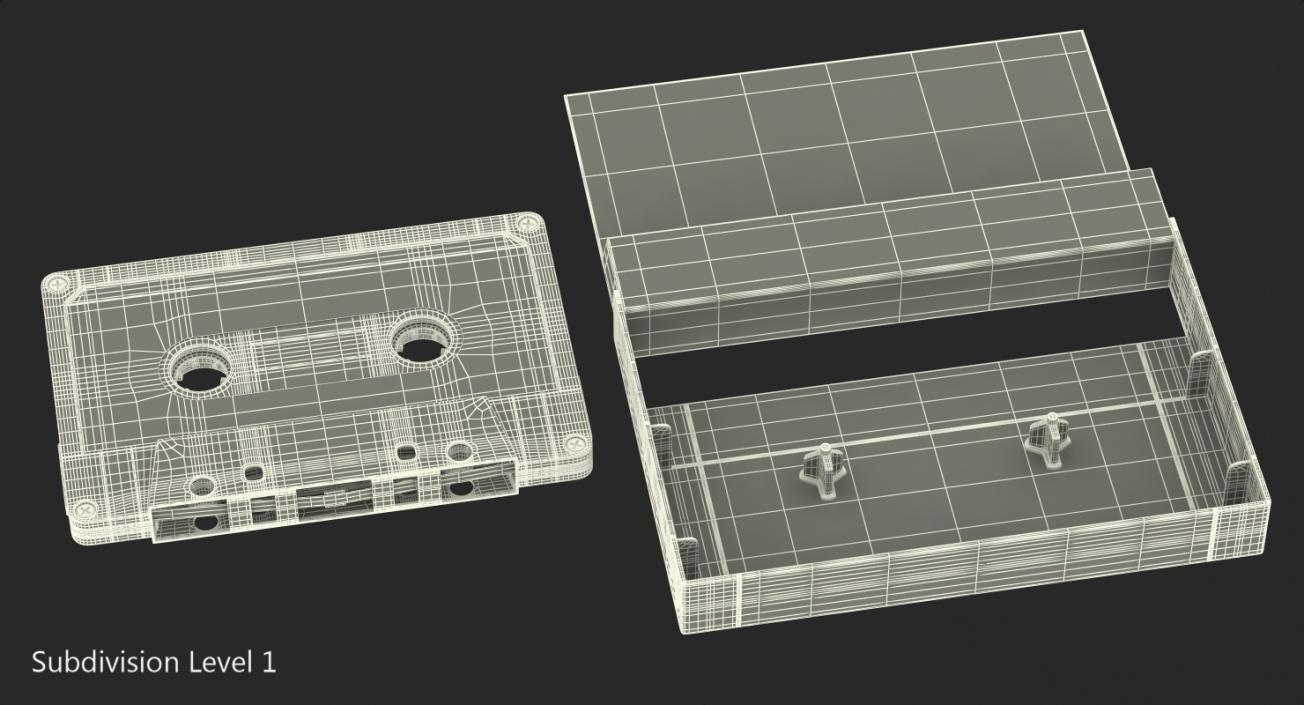 Blank Audio Cassette Tape with Box 3D model