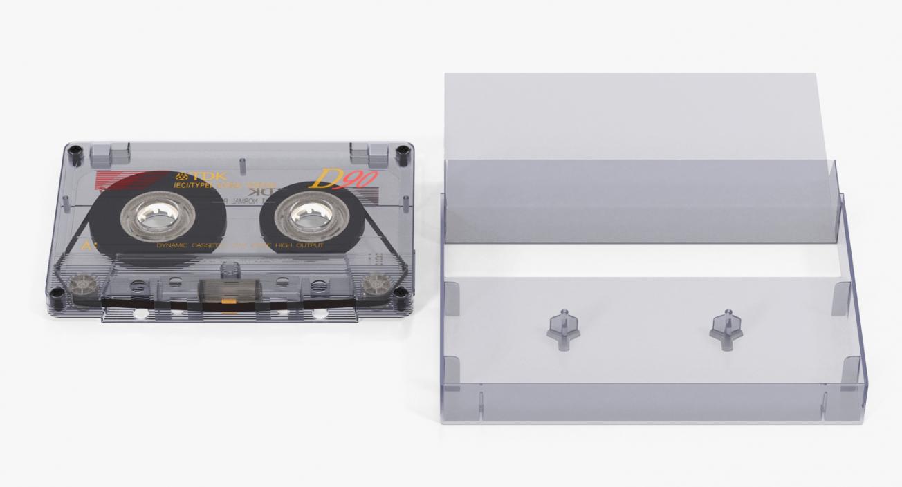 Blank Audio Cassette Tape with Box 3D model