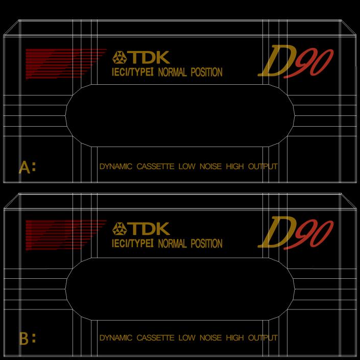 Blank Audio Cassette Tape with Box 3D model