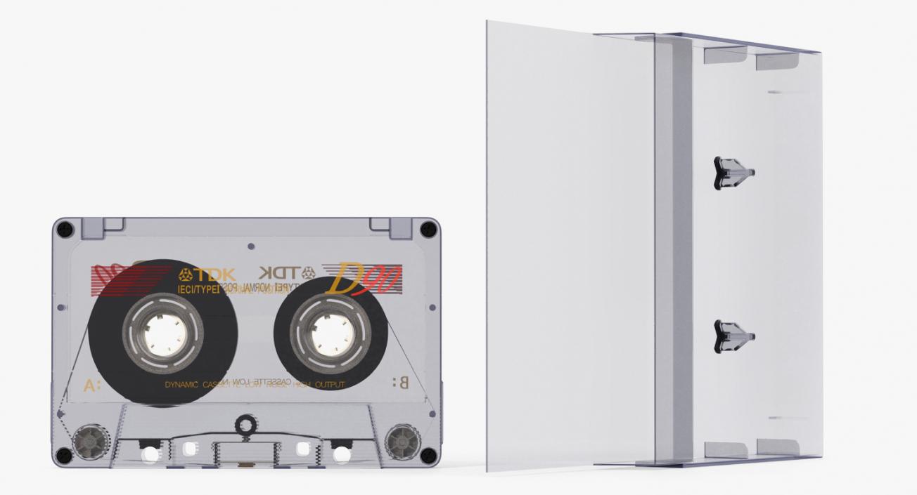 Blank Audio Cassette Tape with Box 3D model