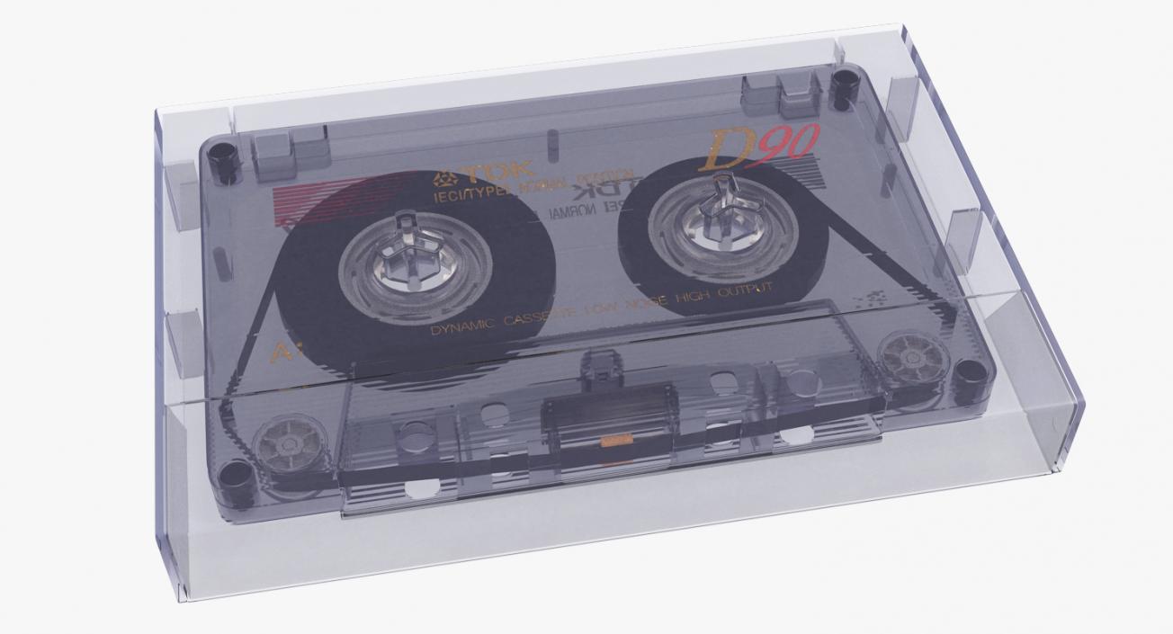 Blank Audio Cassette Tape with Box 3D model