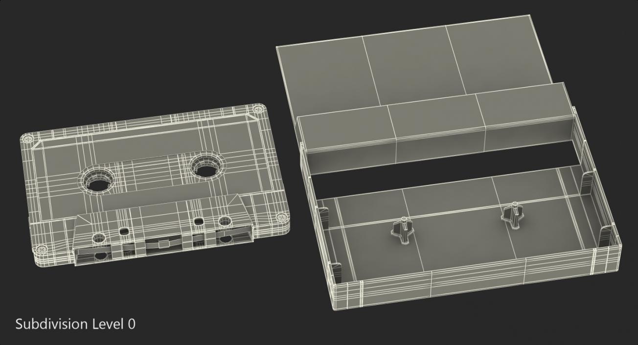 Blank Audio Cassette Tape with Box 3D model