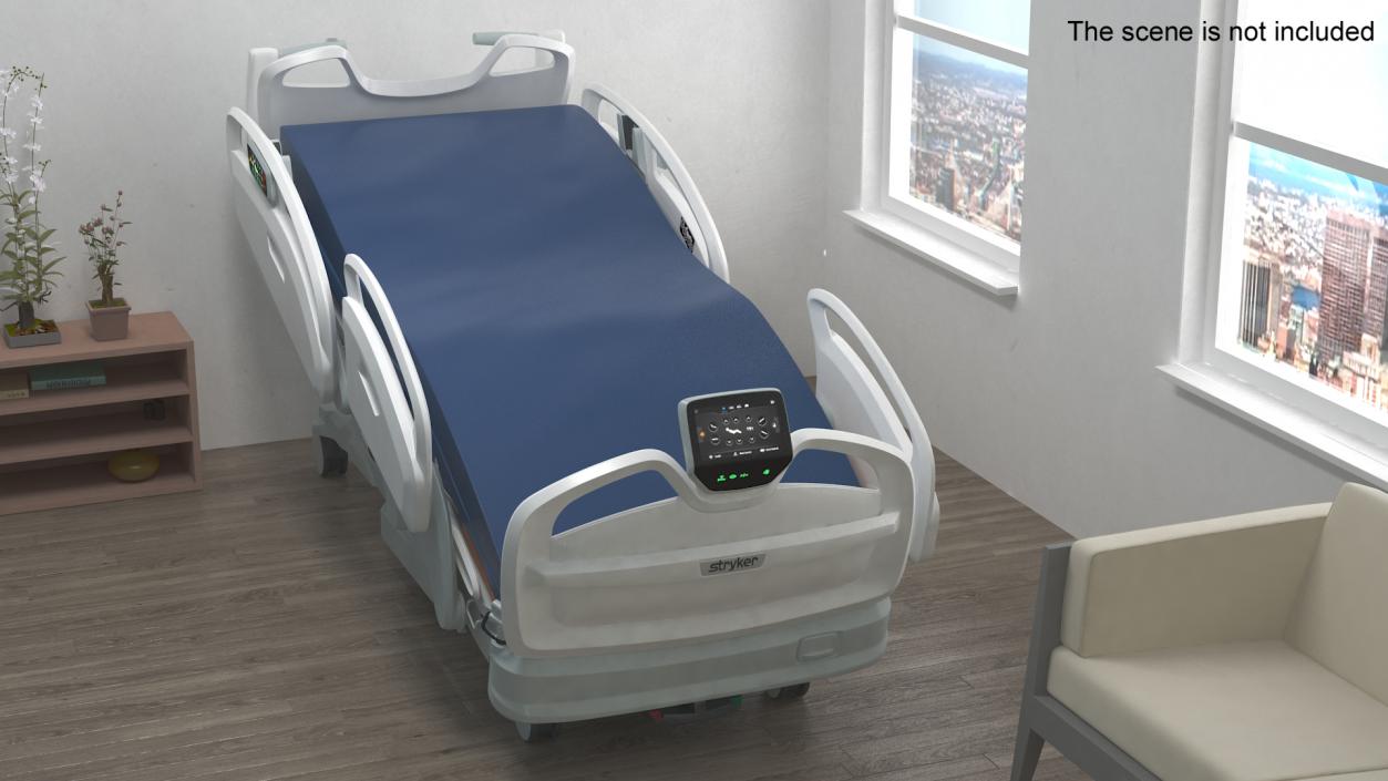 3D model Stryker Procuity ZM Smart Hospital Bed Rigged