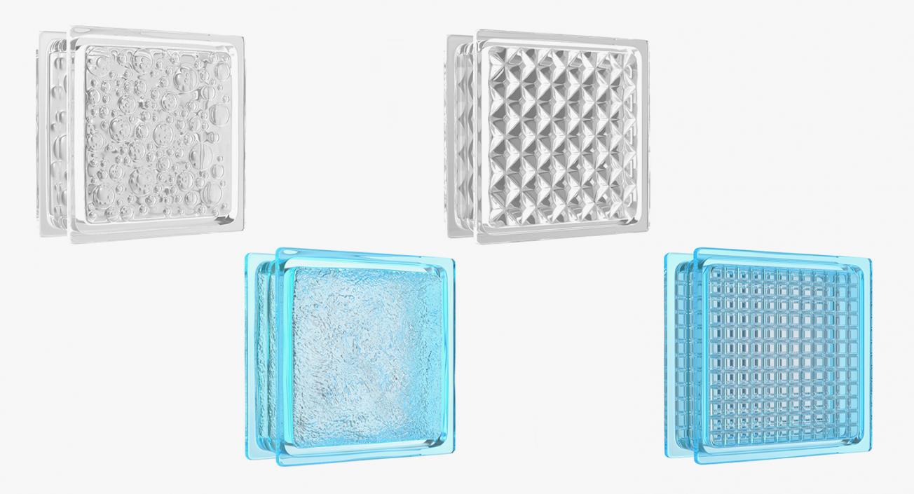 3D Glass Blocks Collection model