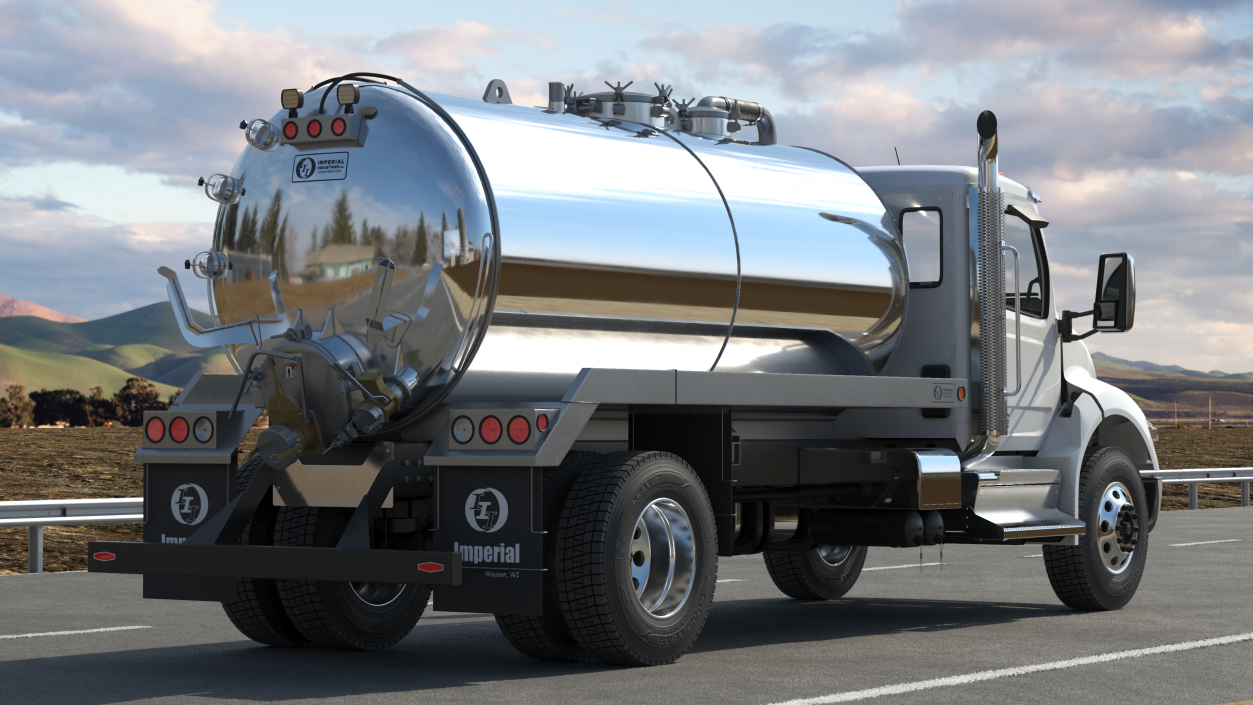 Peterbilt 537 White Vacuum Truck 3D