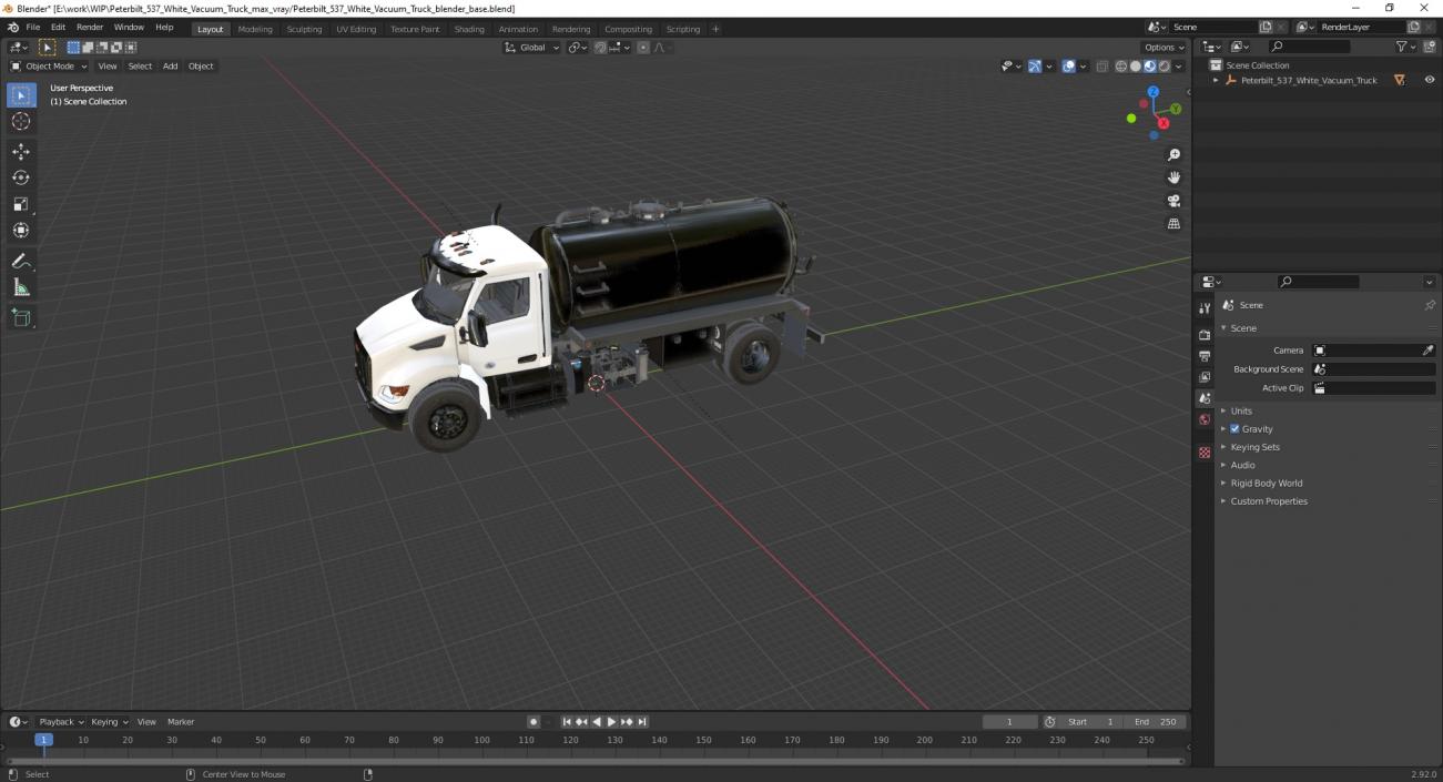 Peterbilt 537 White Vacuum Truck 3D