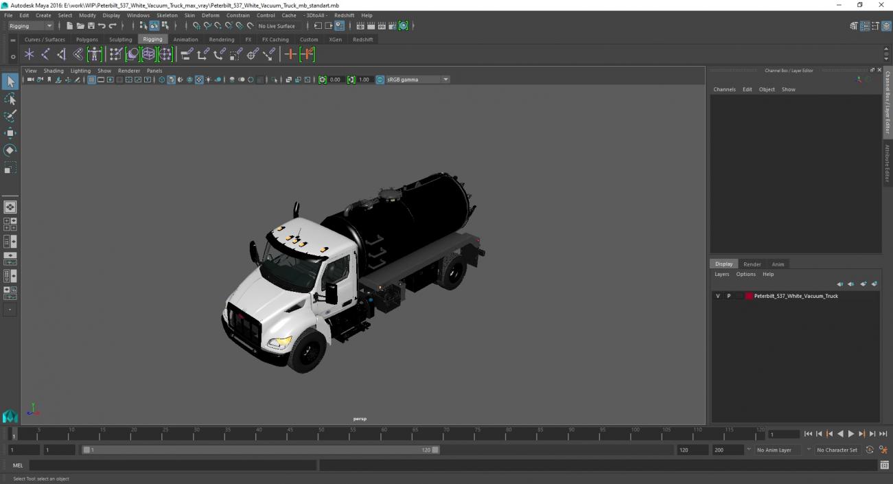 Peterbilt 537 White Vacuum Truck 3D