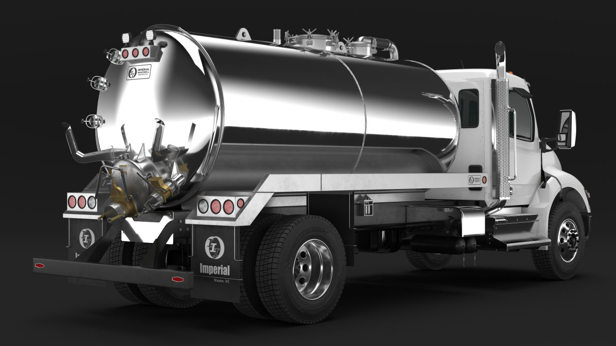 Peterbilt 537 White Vacuum Truck 3D