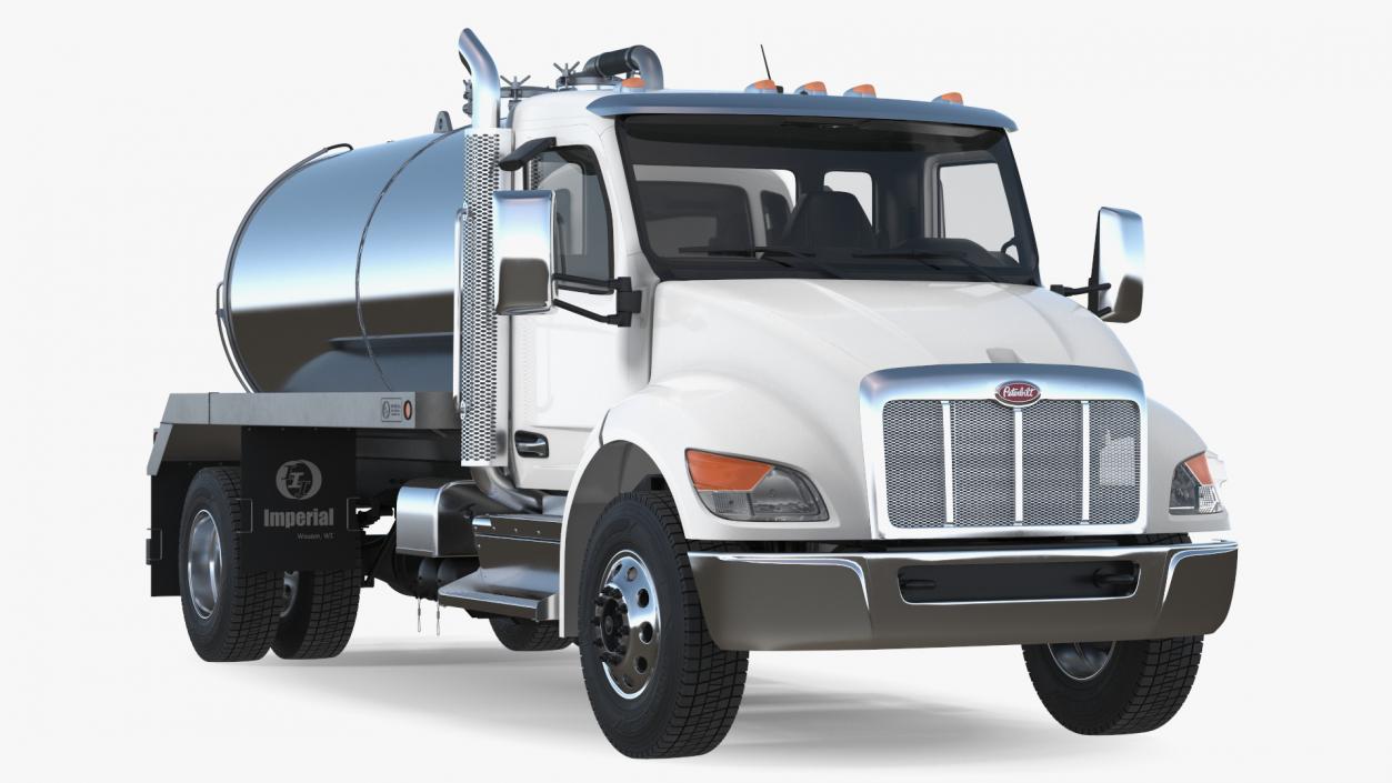 Peterbilt 537 White Vacuum Truck 3D