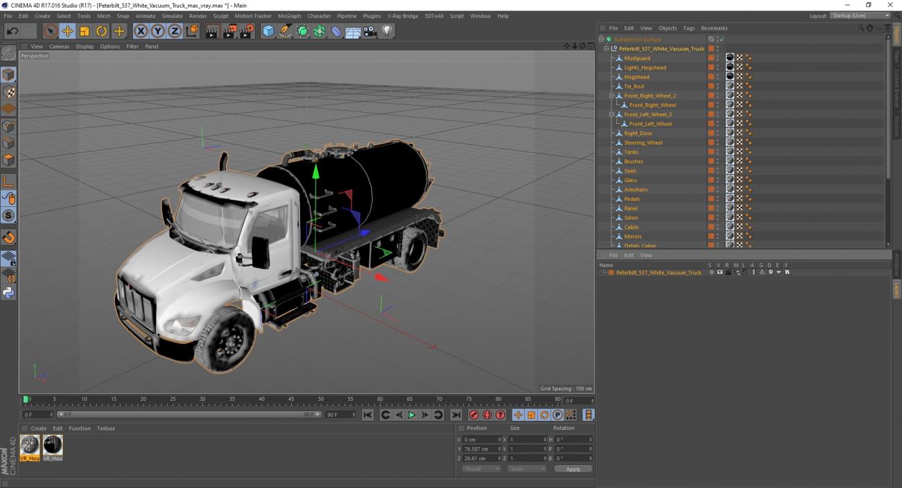 Peterbilt 537 White Vacuum Truck 3D