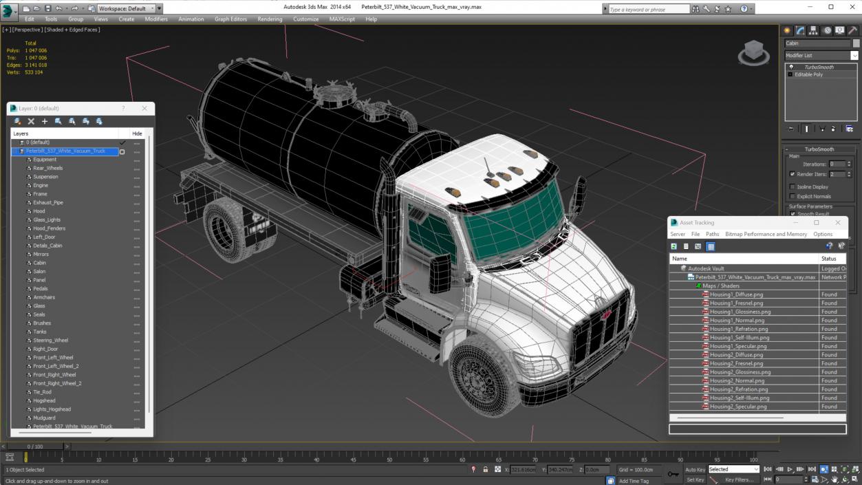 Peterbilt 537 White Vacuum Truck 3D