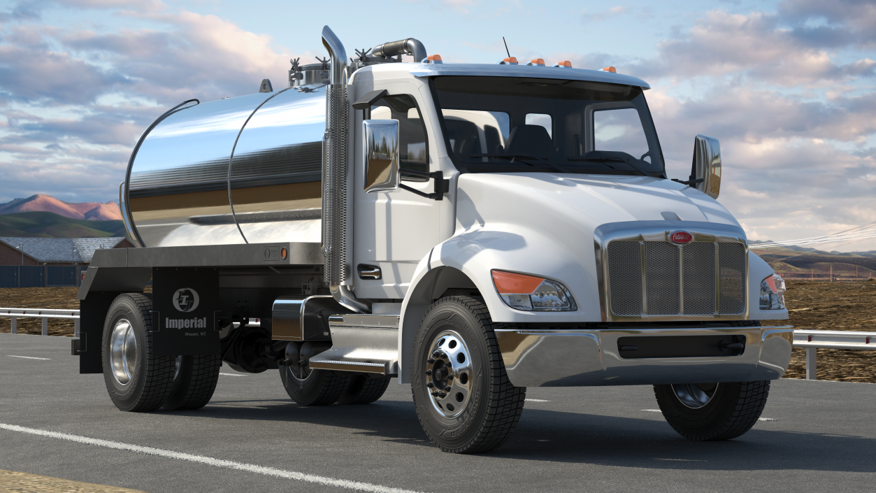 Peterbilt 537 White Vacuum Truck 3D